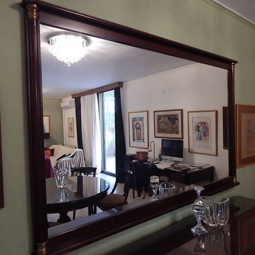Varagkis mirror used, solid walnut wood 185x118 cm