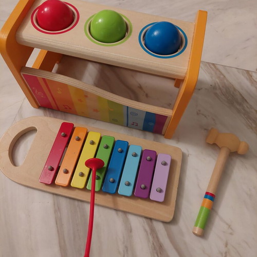 Hape toy with hammer and xylophone like new