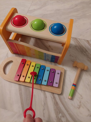 Hape toy with hammer and xylophone like new