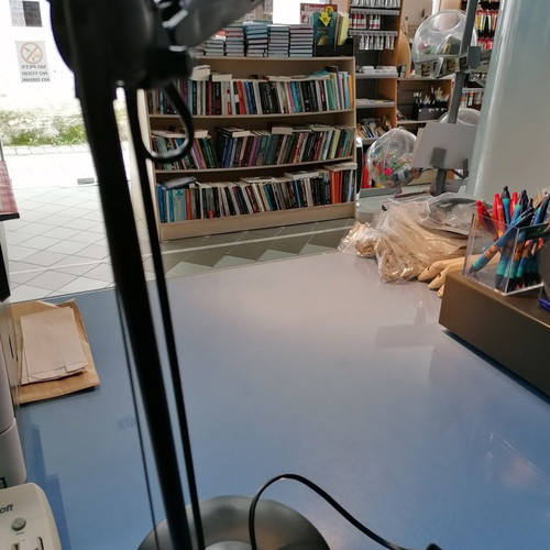 Desk lamp with arm new with small crack on base