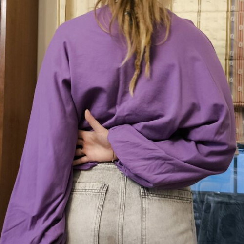 Zara purple blouse with bell sleeves like new, size L