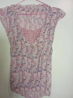 Lightweight blouse with different fabric on bust, like new, size M