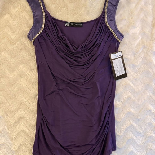 Anel evening blouse new, size Medium, purple with rhinestones