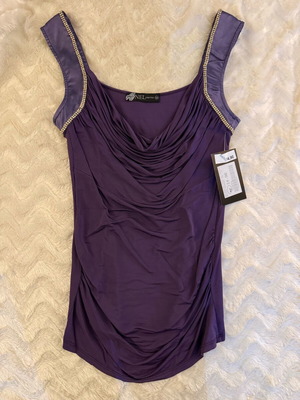 Anel evening blouse new, size Medium, purple with rhinestones