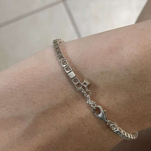 Pandora tennis bracelet, silver, 18cm