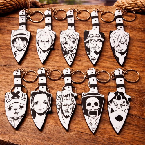 One Piece keychains new, set of 10 characters