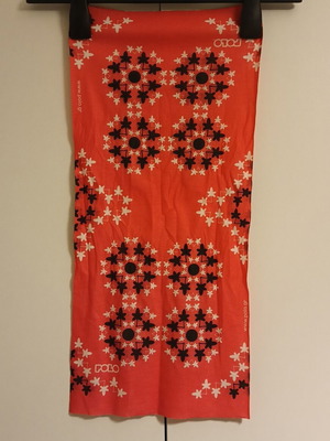 Polo neck warmer new, fuchsia with white and black flowers