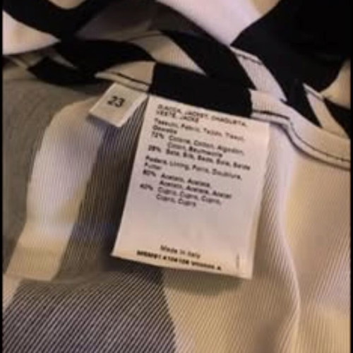 Italian coat unused, like new, cotton 72% silk 28%