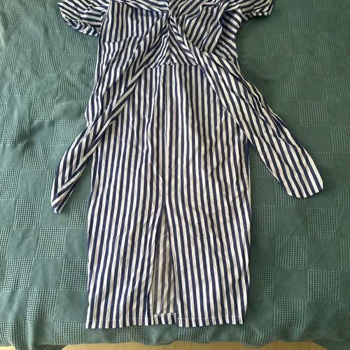 Adda lightweight striped dress like new, size M, white and blue