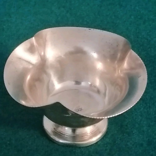 Silver sugar bowl 1960s handmade, like new with miniature spoon
