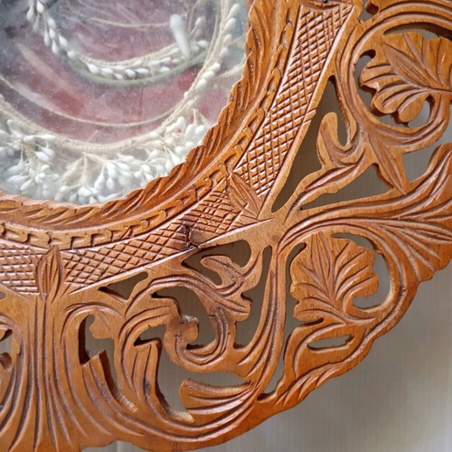 Wooden wedding crown box used with carved angels