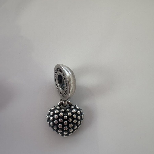 Pandora You And Me Charm used, silver and red