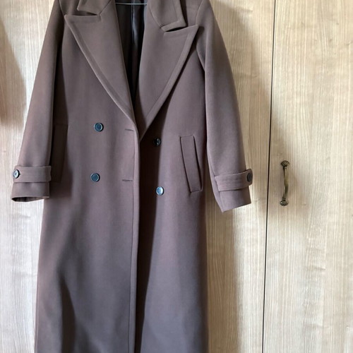 DLV Brown Maxi Coat New With Belt, Size S-M