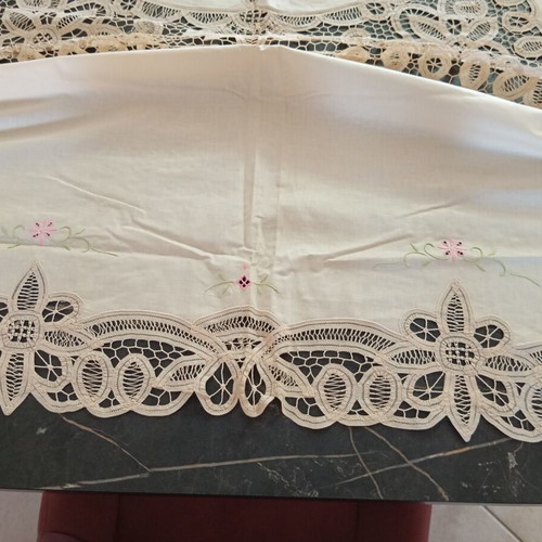 Vintage Linen Tablecloth Set 15 pcs handmade, brand new