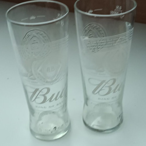 Bud Beer Glasses 0.5l Pack of 2 New