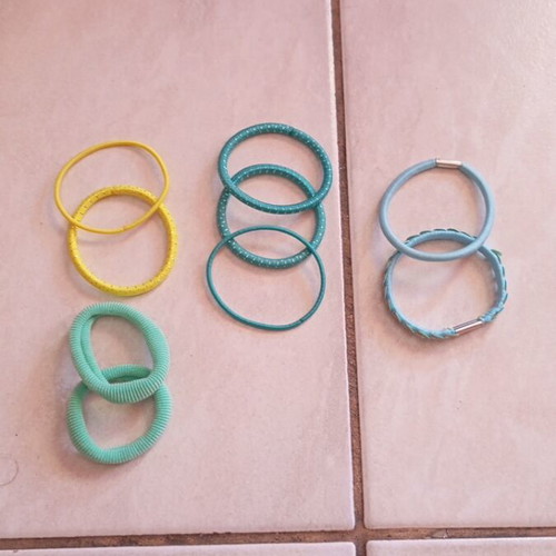 Colorful hair elastics pack of 9, new