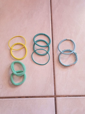 Colorful hair elastics pack of 9, new