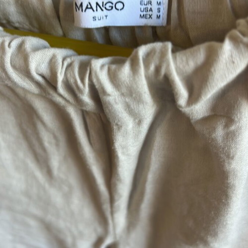 Mango linen suit cream beige new, jacket with belt and pants