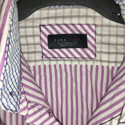 Zara Man men's shirt with purple and white stripes like new, size M