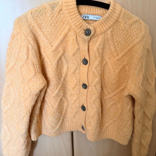 Zara cardigan with unique buttons orange like new