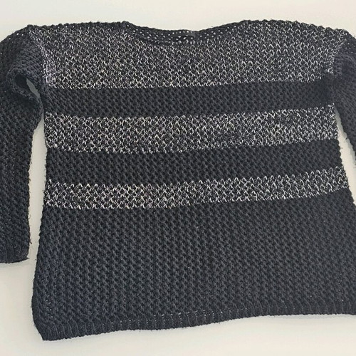 Sisley black and silver mesh sweater XS like new