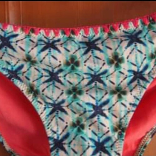 Benetton tie dye crochet swimsuit new, multicolor turquoise