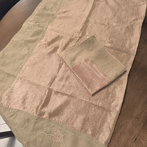 Brown tablecloth set with mini tablecloth, new with floral design