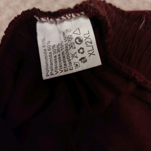 Women's burgundy tracksuit 2XL with lining and elastic waist