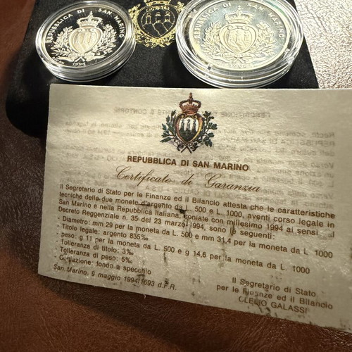 San Marino Proof Coin Collection 1994 World Cup like new