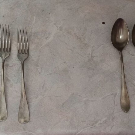 Vintage Alpacca Forks and Spoons Refurbished, Set of 12