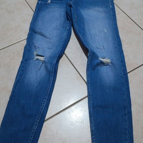 Blue jeans with rips, size S / 36 / 8