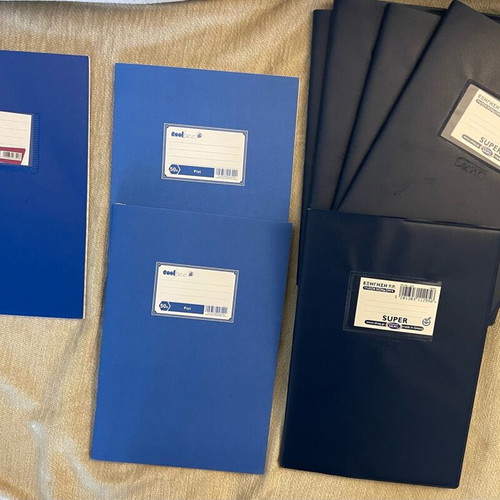 Blue notebooks new, pack of 8, 50 sheets