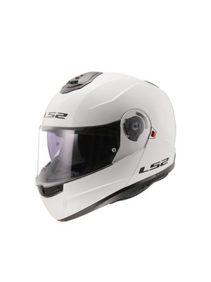 LS2 Strobe II Solid White κράνος μηχανής Flip-Up ECE 22.06 με Sunvisor καινούργιο