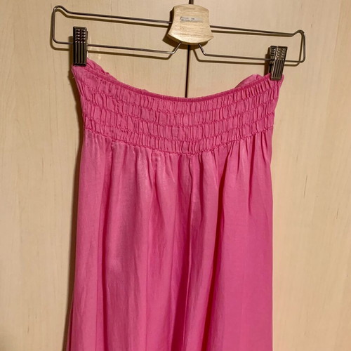 Celestino silk midi strapless dress fuchsia like new