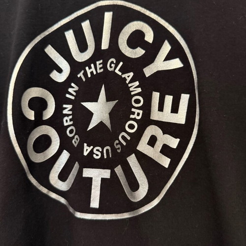 Juicy Couture Women's T-shirt like new, black and silver, size S