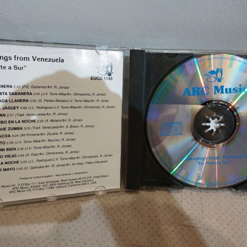 Folksongs from Venezuela De Norte a Sur CD like new