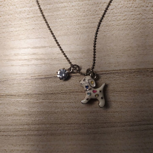 Necklace with dog design used, delicate