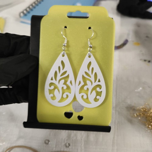 Drop earrings with leaves 3D printing made, made to order