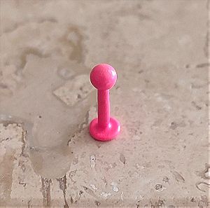 Σκουλαρίκι piercing surgical steel neon pink colour