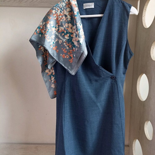 Cacharel dress like new with scarf, size M, blue
