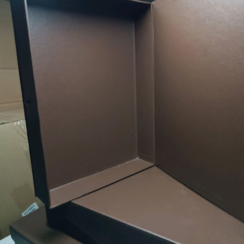 Storage boxes new, set of 3, brown with lining