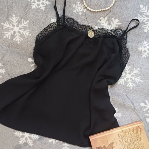 Lingerie lace top like new, black, size S