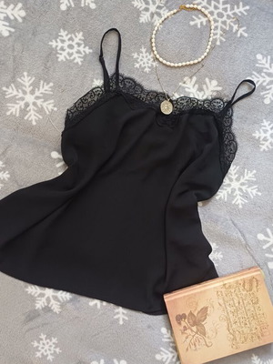 Lingerie lace top like new, black, size S