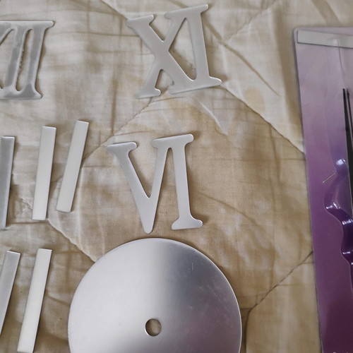 Modern DIY Wall Clock Silver Mirror Acrylic