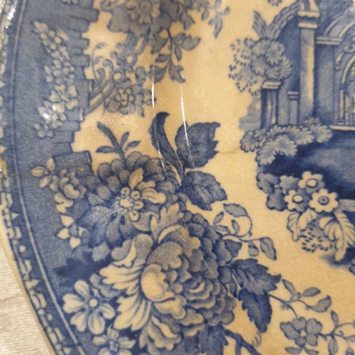 Plate English porcelain Mason's used, blue landscape