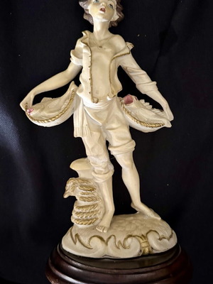 Vintage Italian Figurine Young Fish Vendor Santini Style like new