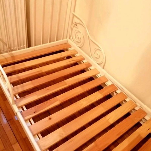 Iron single bed with extension and used mattress
