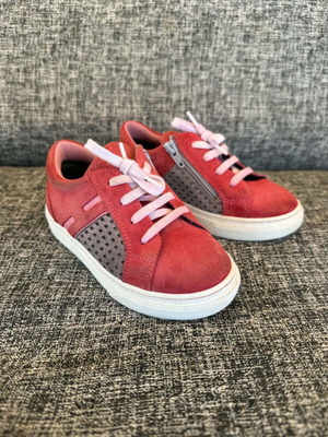 Hogan suede sneakers for girls size 26 used, coral and grey