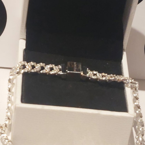 Pandora bracelet size 18, silver with cubic zirconia
