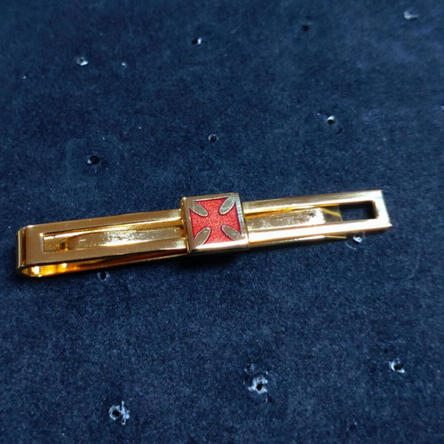 Knights Templar Tie Clip new, gold plated with enamel